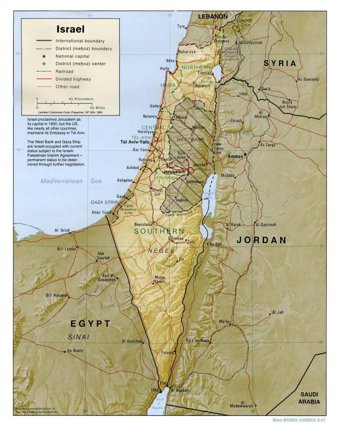 mapa izraela geografia 