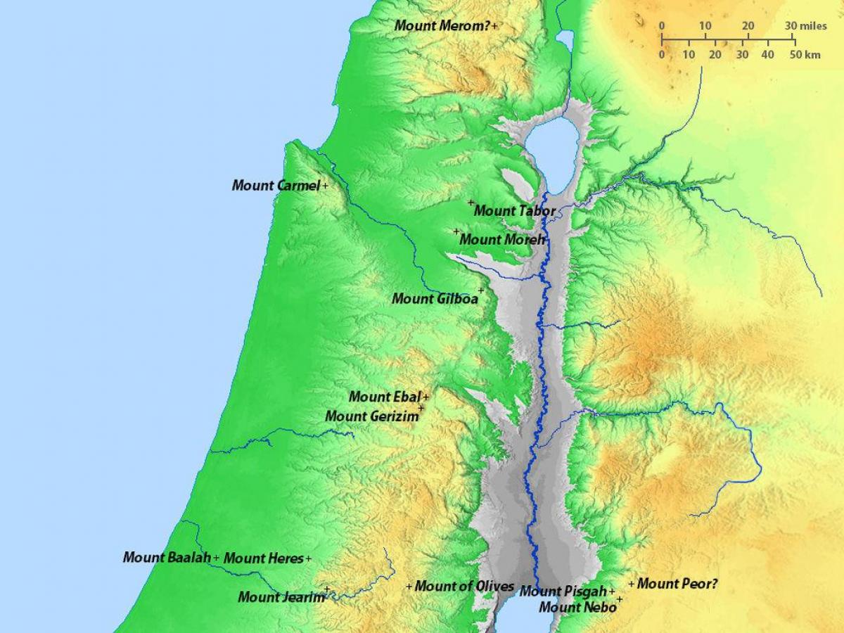 mapa izraela horách