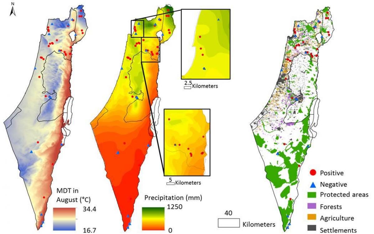 mapa izraela klímy