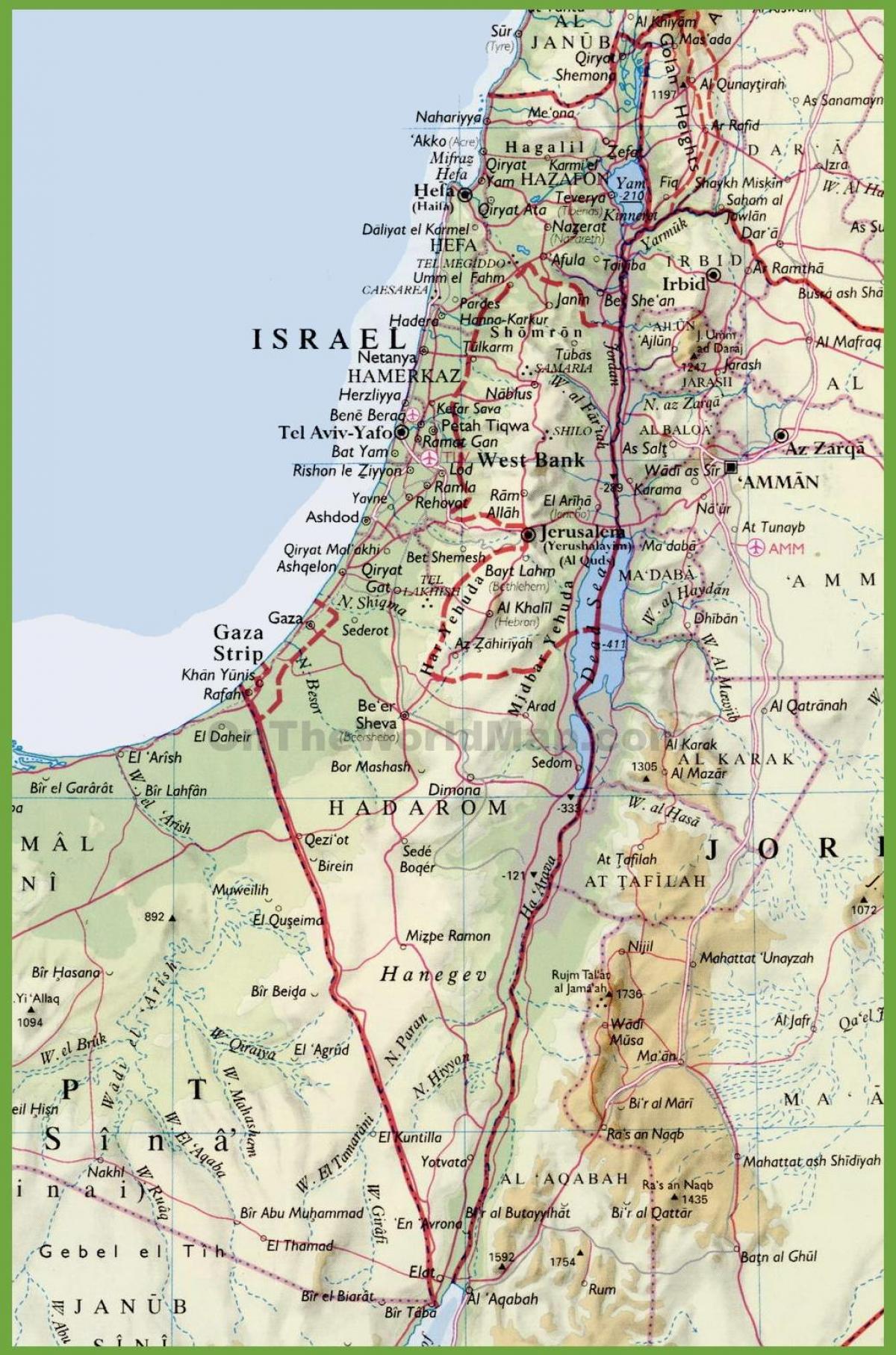 izrael mestá mapu