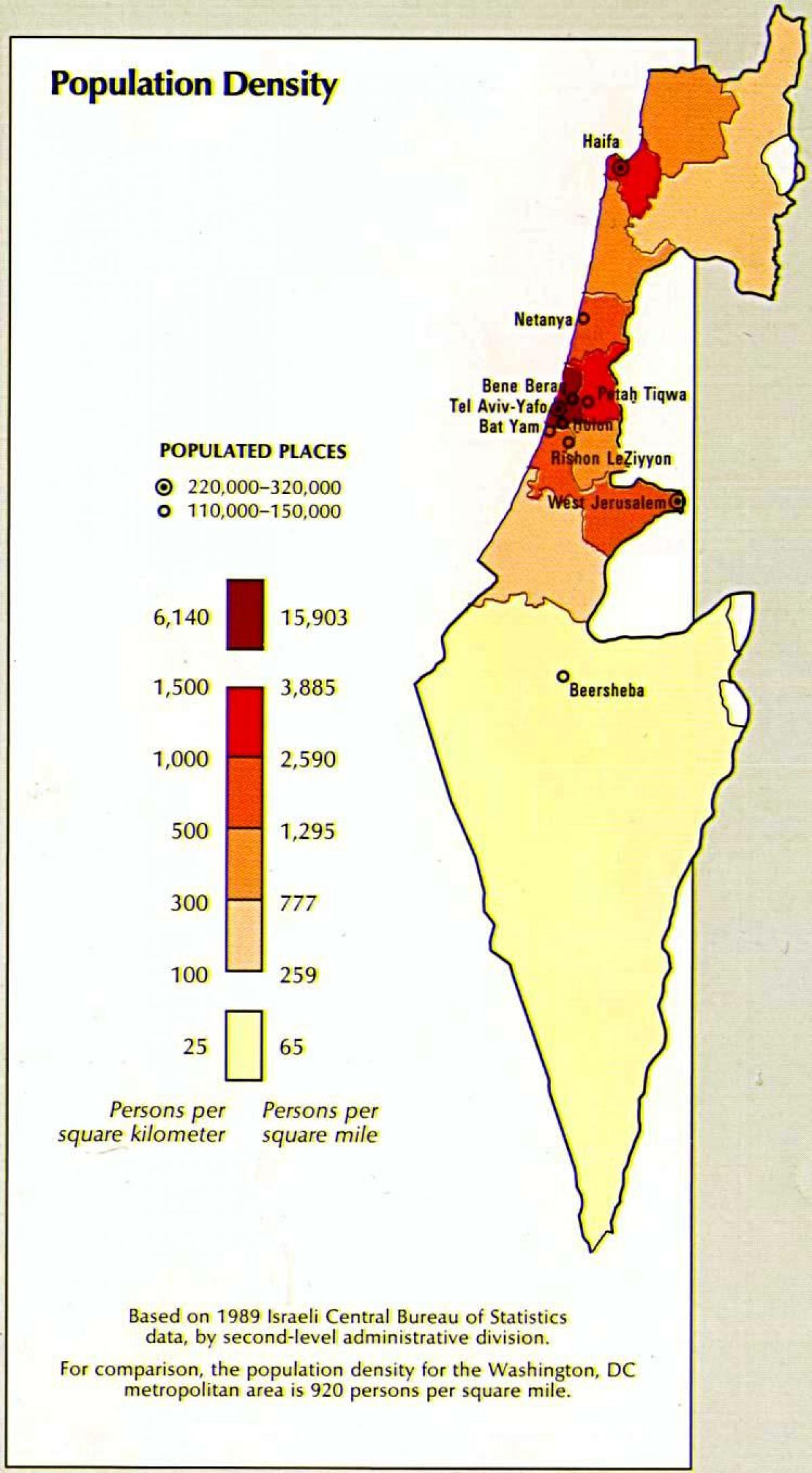 mapa izraela obyvateľstva