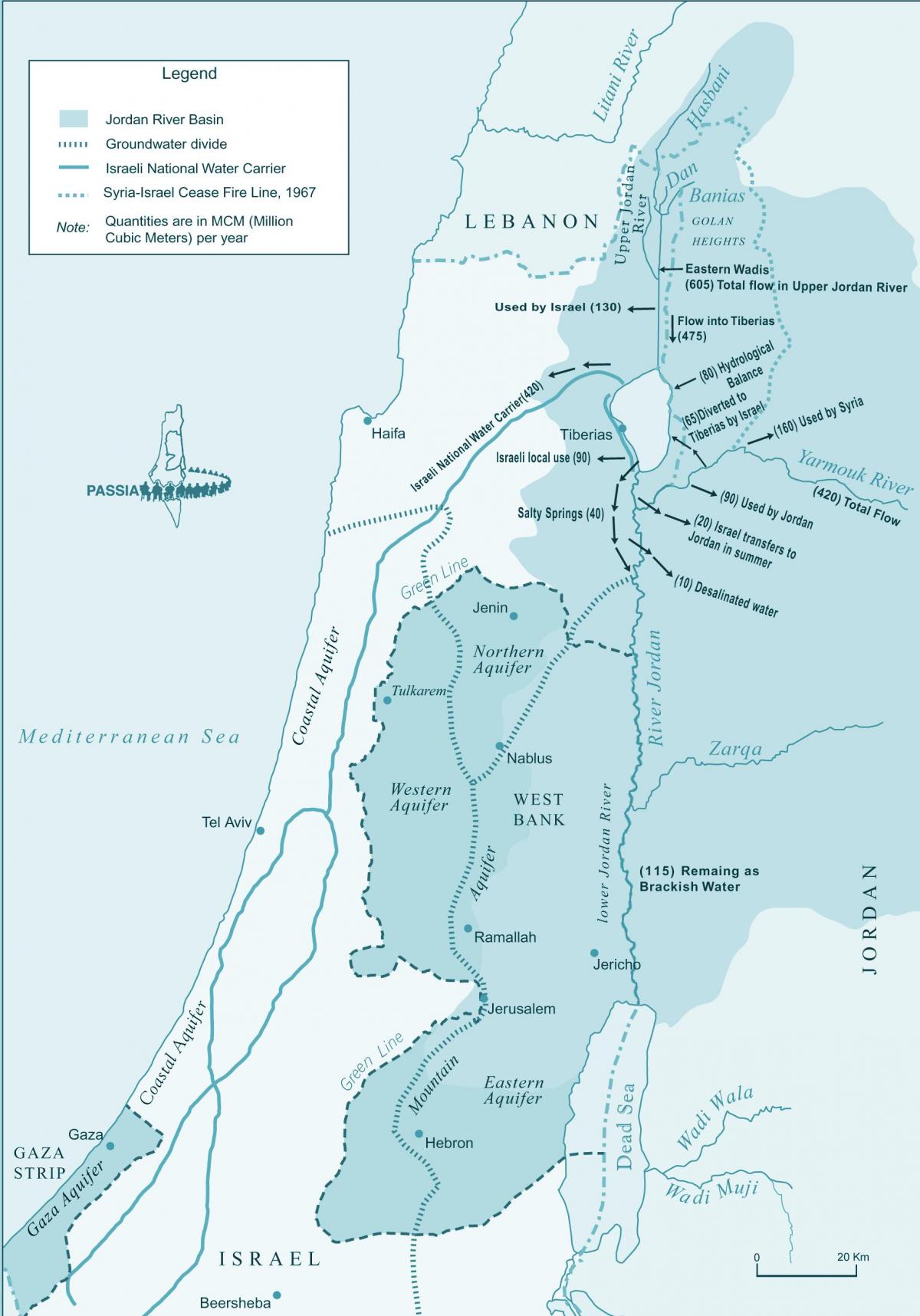 mapa izraela rieka